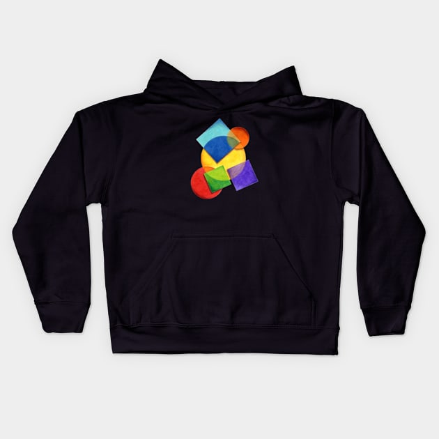 Candy Rainbow Geometric Kids Hoodie by PatriciaSheaArt